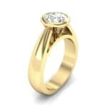 Tapered Bezel-Set Solitaire Diamond Engagement Ring (0.66 CTW) Perspective View