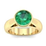 Tapered Bezel-Set Solitaire Emerald Engagement Ring (0.95 CTW) Top Dynamic View