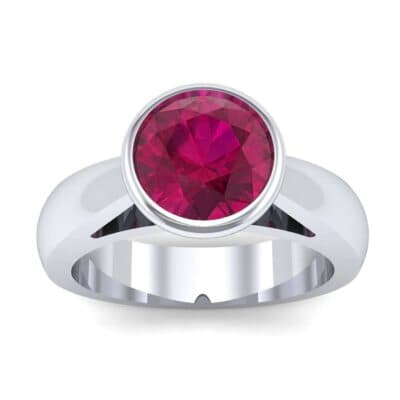 Tapered Bezel-Set Solitaire Ruby Engagement Ring (0.95 CTW) Top Dynamic View
