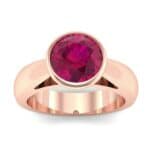 Tapered Bezel-Set Solitaire Ruby Engagement Ring (0.95 CTW) Top Dynamic View