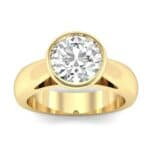 Tapered Bezel-Set Solitaire Diamond Engagement Ring (0.66 CTW) Top Dynamic View