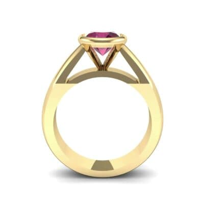 Tapered Bezel-Set Solitaire Ruby Engagement Ring (0.95 CTW) Side View