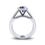 Tapered Bezel-Set Solitaire Blue Sapphire Engagement Ring (0.95 CTW) Side View