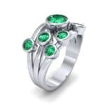 Triple Band Octave Emerald Ring (0.99 CTW) Perspective View