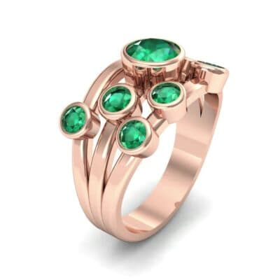 Triple Band Octave Emerald Ring (0.99 CTW) Perspective View