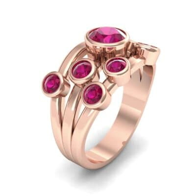 Triple Band Octave Ruby Ring (0.99 CTW) Perspective View