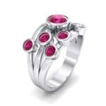 Triple Band Octave Ruby Ring (0.99 CTW) Perspective View
