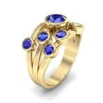 Triple Band Octave Blue Sapphire Ring (0.99 CTW) Perspective View