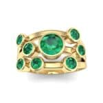 Triple Band Octave Emerald Ring (0.99 CTW) Top Dynamic View