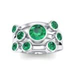 Triple Band Octave Emerald Ring (0.99 CTW) Top Dynamic View