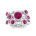 Triple Band Octave Ruby Ring (0.99 CTW) Top Dynamic View