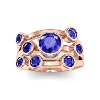 Triple Band Octave Blue Sapphire Ring (0.99 CTW) Top Dynamic View