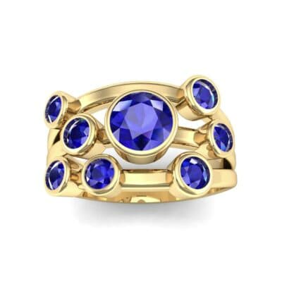 Triple Band Octave Blue Sapphire Ring (0.99 CTW) Top Dynamic View