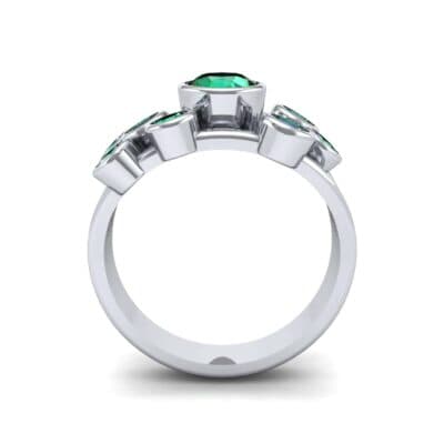 Triple Band Octave Emerald Ring (0.99 CTW) Side View