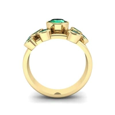Triple Band Octave Emerald Ring (0.99 CTW) Side View