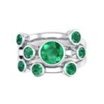 Triple Band Octave Emerald Ring (0.99 CTW) Top Flat View