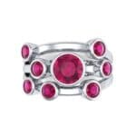 Triple Band Octave Ruby Ring (0.99 CTW) Top Flat View