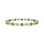 Bezel-Set Emerald Link Bracelet (0.7 CTW) Perspective View