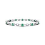 Bezel-Set Emerald Link Bracelet (0.7 CTW) Perspective View