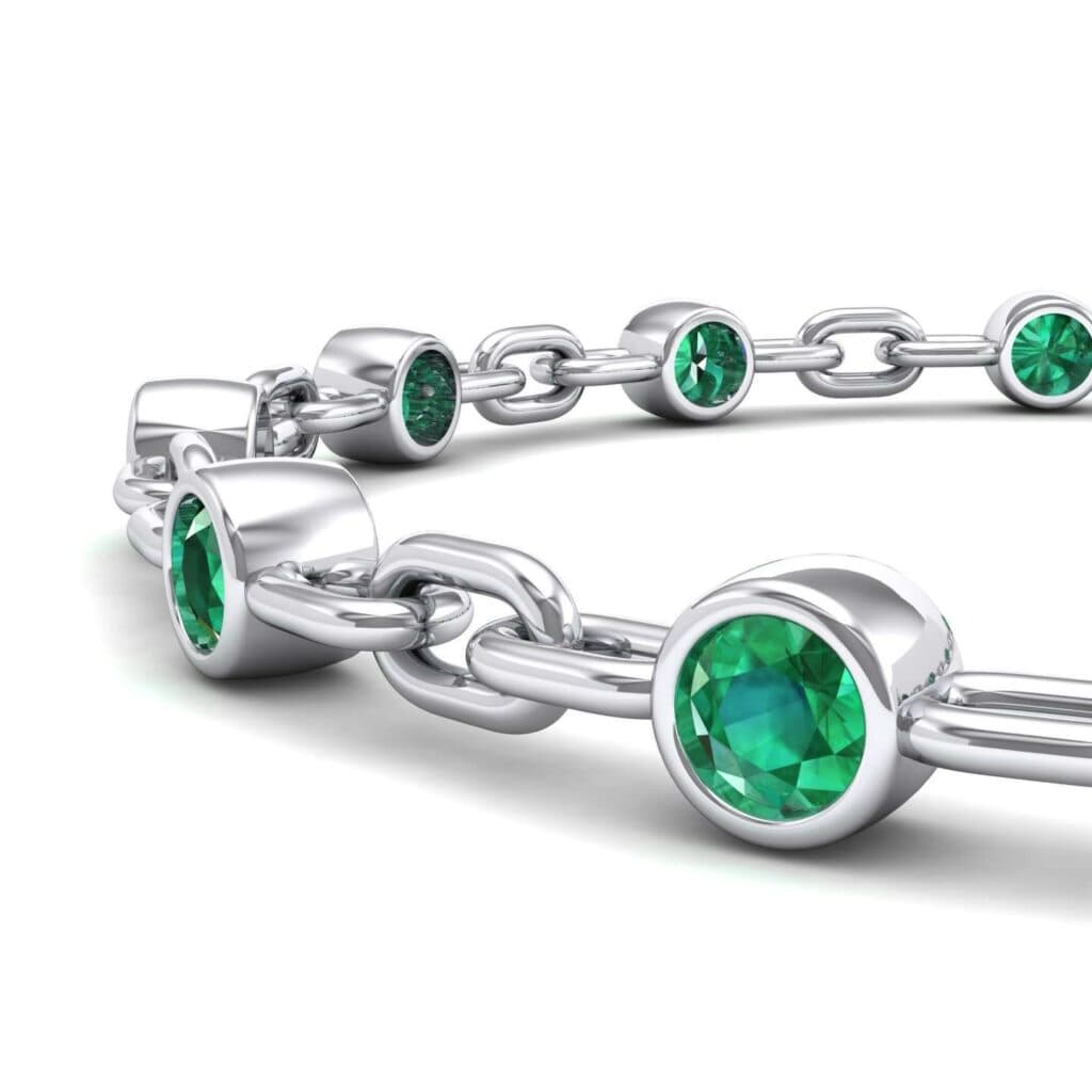 Bezel-Set Emerald Link Bracelet (0.7 CTW) 4039 Render 1 01 Camera2 Stone 1 Emerald 0 Floor 0 Metal 4 White Gold 0 Emitter Aqua Light 0