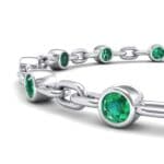 Bezel-Set Emerald Link Bracelet (0.7 CTW) Top Dynamic View