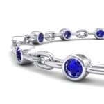 Bezel-Set Blue Sapphire Link Bracelet (0.7 CTW) Top Dynamic View