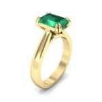 Double Claw Prong Emerald-Cut Emerald Engagement Ring (0.66 CTW) Perspective View