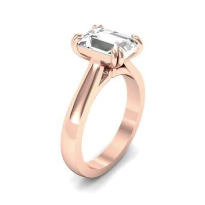 Double Claw Prong Emerald-Cut Diamond Engagement Ring (0.66 CTW) Perspective View
