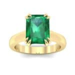 Double Claw Prong Emerald-Cut Emerald Engagement Ring (0.66 CTW) Top Dynamic View