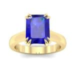 Double Claw Prong Emerald-Cut Blue Sapphire Engagement Ring (0.66 CTW) Top Dynamic View