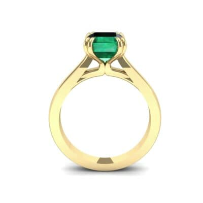 Double Claw Prong Emerald-Cut Emerald Engagement Ring (0.66 CTW) Side View
