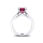 Double Claw Prong Emerald-Cut Ruby Engagement Ring (0.66 CTW) Side View