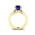 Double Claw Prong Emerald-Cut Blue Sapphire Engagement Ring (0.66 CTW) Side View