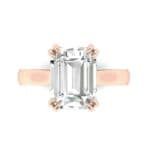 Double Claw Prong Emerald-Cut Diamond Engagement Ring (0.66 CTW) Top Flat View