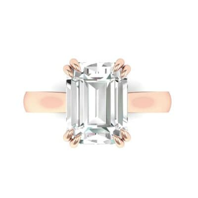 Double Claw Prong Emerald-Cut Diamond Engagement Ring (0.66 CTW) Top Flat View