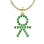 BOY Bezel-Set Emerald Pendant (0.41 CTW) Top Dynamic View