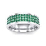 Small Triple Line Emerald Wedding Ring (1.2 CTW) Top Dynamic View
