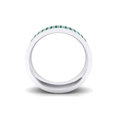 Small Triple Line Emerald Wedding Ring (1.2 CTW) Side View