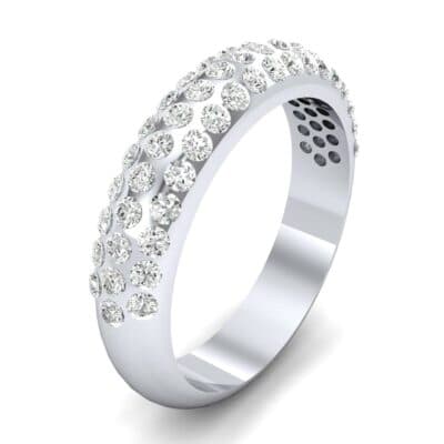 Domed Three-Row Pave Diamond Ring (0.83 CTW) Perspective View