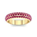 Domed Three-Row Pave Ruby Ring (1.1 CTW) Top Dynamic View