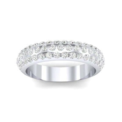 Domed Three-Row Pave Diamond Ring (0.83 CTW) Top Dynamic View