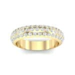 Domed Three-Row Pave Diamond Ring (0.83 CTW) Top Dynamic View