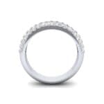 Domed Three-Row Pave Diamond Ring (0.83 CTW) Side View