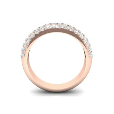 Domed Three-Row Pave Diamond Ring (0.83 CTW) Side View