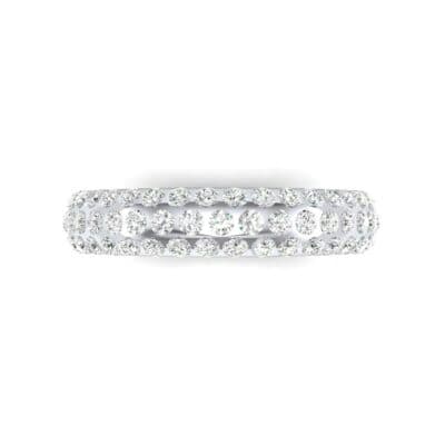 Domed Three-Row Pave Diamond Ring (0.83 CTW) Top Flat View