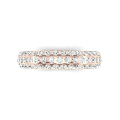 Domed Three-Row Pave Diamond Ring (0.83 CTW) Top Flat View