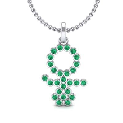 GIRL Bezel-Set Emerald Pendant (0.41 CTW) Top Dynamic View