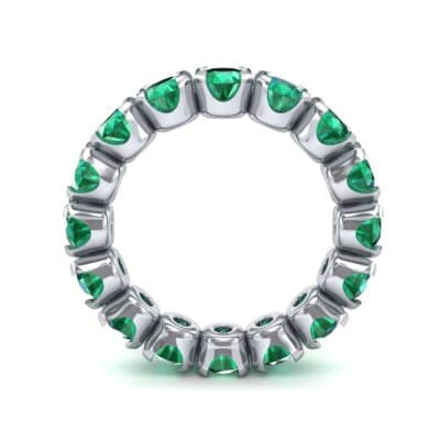 Round Brilliant Emerald Eternity Ring (1.28 CTW) Side View