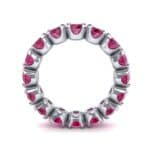 Round Brilliant Ruby Eternity Ring (1.28 CTW) Side View