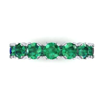 Round Brilliant Emerald Eternity Ring (1.28 CTW) Top Flat View